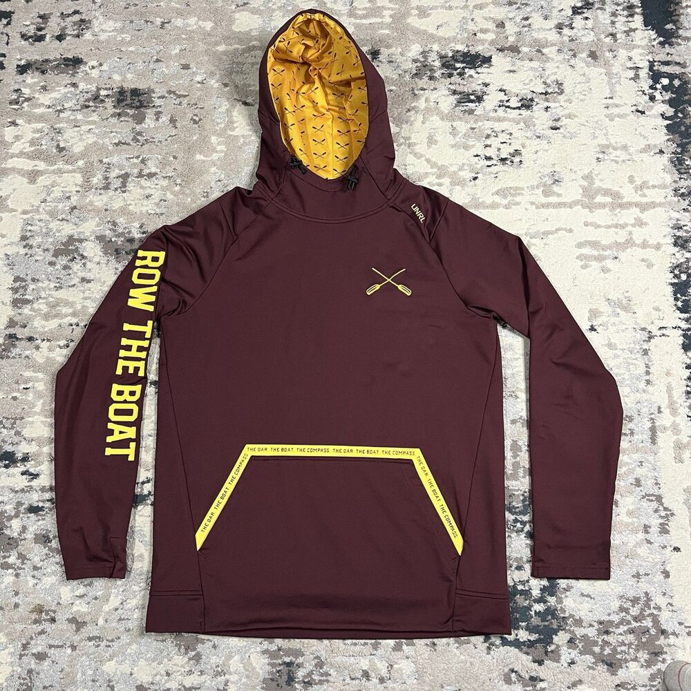 UNRL Crossover Hoodie Minnesota Golden Gophers Sz M Maroon Row The Boat Compass